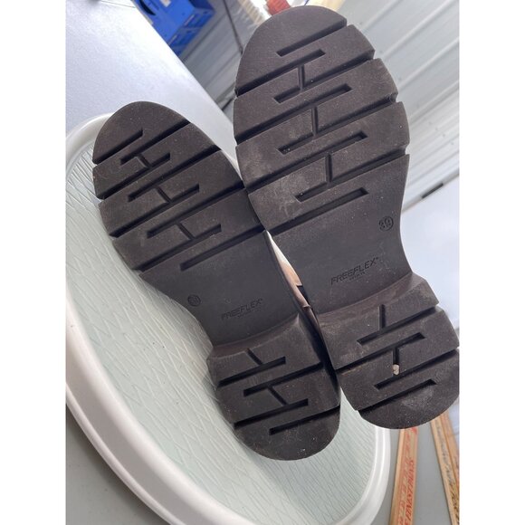 GOSH Freeflex Chelsea Ankle Boots Size 39 Tan Brown Leather Slip On Lug Sole - Picture 6 of 8